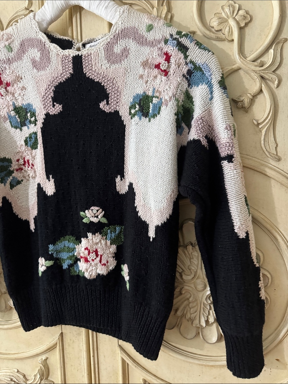 Marisa Christina 90’S Cottagecore Floral Hand Knit Sweater - Picture 3 of 12
